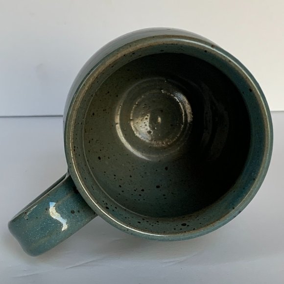 2 Hand Thrown Studio Art Pottery Mugs Blue Artisan Handcrafted Signed - Picture 9 of 13
